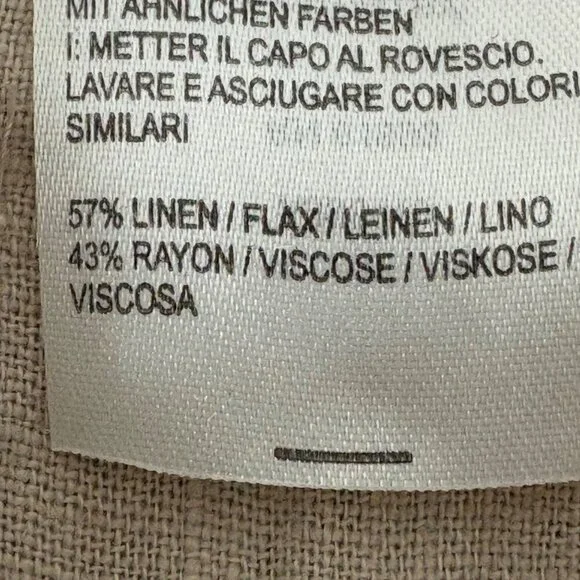 Naturals D&Co Womens Wide‎ Leg Linen Pants Size XL Beige Coastal Laggenlook - Picture 4 of 8